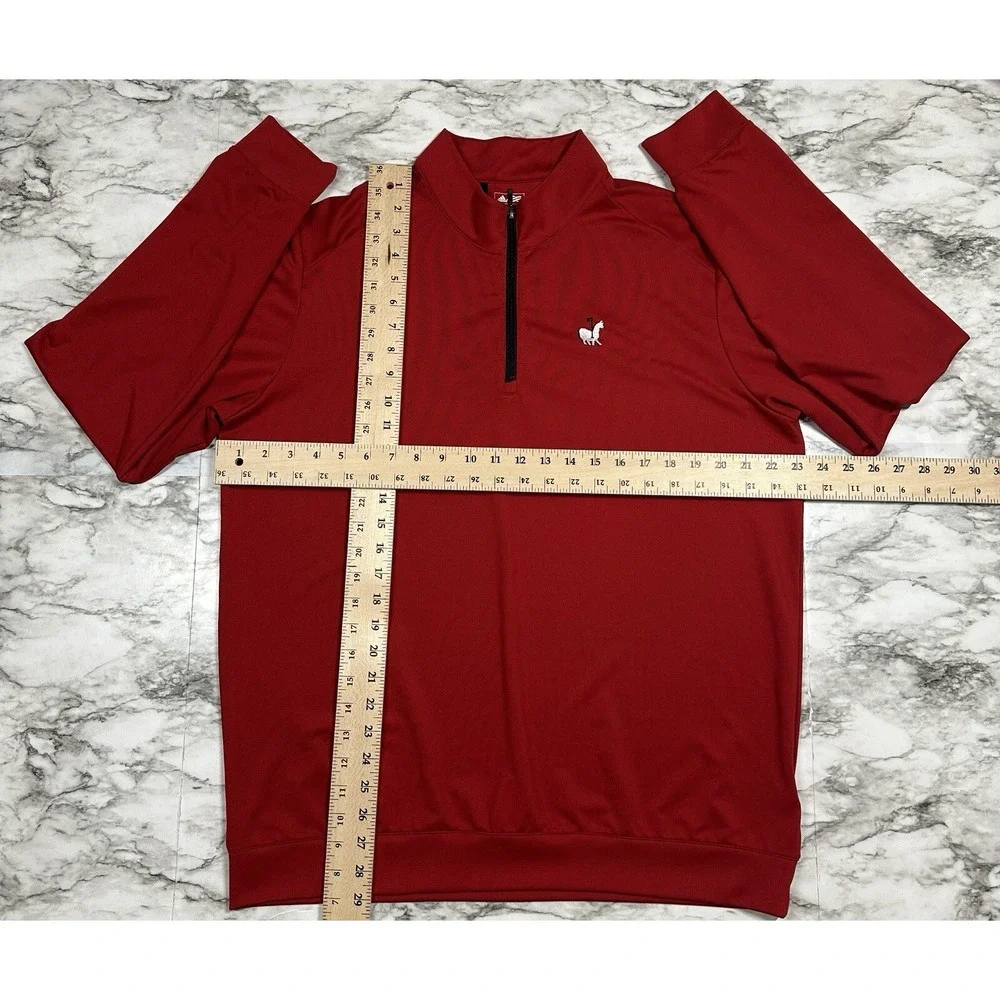 Adidas Ultimate Golf Polo Shirt Mens Size L Red Climalite 1/4 Zip Long Sleeve